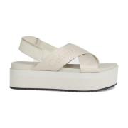 Calvin Klein Jeans Beige Platt Sandal Slinga Beige, Dam