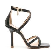 Michael Kors Svart Strappy Platta Sandal Black, Dam