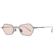 Matsuda Brushed Silver/Cafe` Pink Sunglasses Gray, Unisex