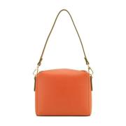 Pourchet Paris Rektangulär Crossbody Orange Läder Väska Orange, Dam