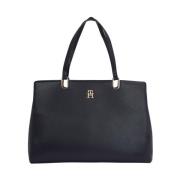 Tommy Hilfiger Blå Tidlös Satchel Handväska Blue, Dam