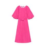 Maliparmi Elegant Taffeta Midi Klänning Pink, Dam