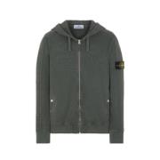 Stone Island Dragkedja Huva Tröja - Mörkgrå Green, Herr