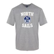 North Sails Front Print Crewneck T-Shirt Gray, Herr