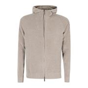 RRD Velvet Hood Zip Stickad Tröja Beige, Herr