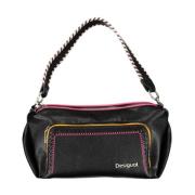 Desigual Svart Polyeten Handväska med Avtagbar Rem Black, Dam