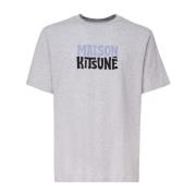 Maison Kitsuné Stiliga bomullsblandade T-shirts och Polos Gray, Herr