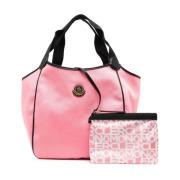 Moncler Rosa Logo-Patch Tote Bag Pink, Dam
