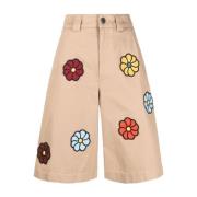 Moncler Beige Blommönstrade Shorts Beige, Herr