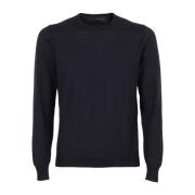 Tagliatore Round-neck Knitwear Blue, Herr