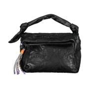 Desigual Svart Polyeten Handväska med Avtagbara Handtag Black, Dam