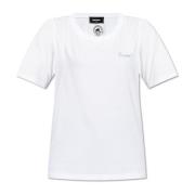 Dsquared2 T-shirt med logotyp White, Dam