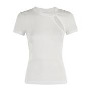 Helmut Lang Räfflad T-shirt White, Dam