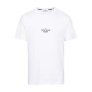 Stone Island Kortärmad tryckt T-shirt White, Herr