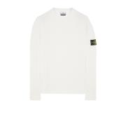 Stone Island Vit Crewneck Bomullströja White, Herr