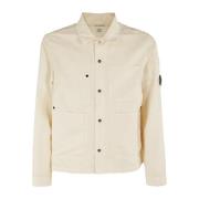 C.p. Company Bomull Linne Overshirt Beige, Herr