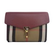 Burberry Check Läder Crossbody Väska Guld Hardware Multicolor, Dam