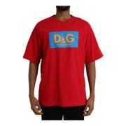Dolce & Gabbana Logo Print Crew Neck T-shirt Red, Herr