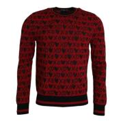 Dolce & Gabbana Xoxo Print Crew Neck Sweater Multicolor, Herr