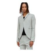 Aaron Esh Peplum Cut-Away Blazer Gray, Herr