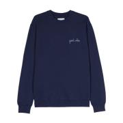 Maison Labiche Blå Broderad Tröja Blue, Herr