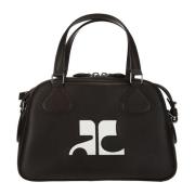 Courrèges Handväska med justerbar axelrem och logodetalj Brown, Dam