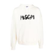 Msgm Ivory Sweater Beige, Herr