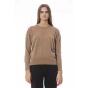 Baldinini Beige Ull Crew Neck Sweater Beige, Dam