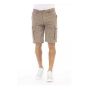 Baldinini Bruna Cargo Shorts med Dragkedjefickor Brown, Herr