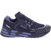 Emporio Armani EA7 Blå Marin Sneakers Rund Tå Mesh Blue, Herr