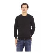 Baldinini Monogram Crewneck Sweater Black, Herr