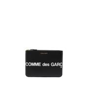 Comme des Garçons Svart Läder Dragkedja Plånbok Black, Herr