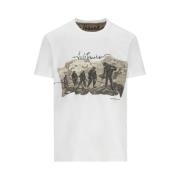 Luis Trenker Casual T-shirt för män White, Herr