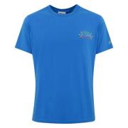 MC2 Saint Barth Blå Bomull T-shirt med Broderi Blue, Herr