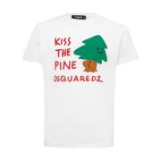 Dsquared2 Vit Bomull Kiss The Pine T-Shirt White, Herr
