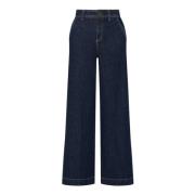 Marella Wide Leg Denim Jeans Trendy Classy Blue, Dam