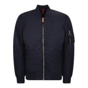 Alpha Industries Slim Fit Bomberjacka med Flagglapp Blue, Herr