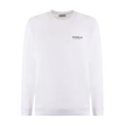 Dondup Vit Crewneck Sweater med Logo Print White, Herr