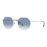 Ray-Ban Jack Sunglasses Silver/Blue Grey Shaded Gray, Unisex