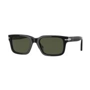 Persol Fyrkantiga solglasögon med gröna linser Black, Unisex