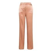 Alberta Ferretti Rosa Satinbyxor Rakt Ben Pink, Dam