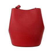 Burberry Stilren Bucket Crossbody Väska med Magnetisk Stängning Red, D...