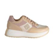 Laura Biagiotti Broderad Plattform Sneaker Kontrastdetaljer Beige, Dam