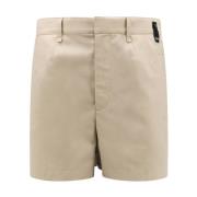 Fendi Beige Ull Shorts med knappstängning Beige, Herr