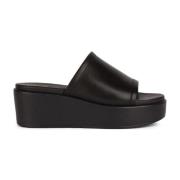 Geox Svarta platta sandaler för kvinnor Black, Dam