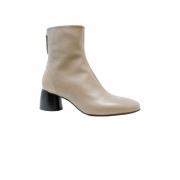 Halmanera Taupe Läder Ankelboots Fw23 Gray, Dam