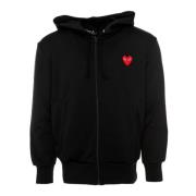 Comme des Garçons Play Hooded Zip Sweatshirt Black, Herr