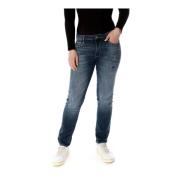 Le Temps Des Cerises Cropped Boyfriend Midwaist Jeans Blue, Dam