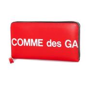 Comme des Garçons Logo Print Dragkedja Plånbok Red, Herr