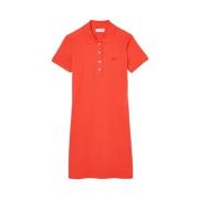 Lacoste Röd Polo Klänning Feminin Stil Red, Dam